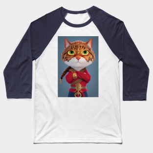 Samurai Cat Baseball T-Shirt